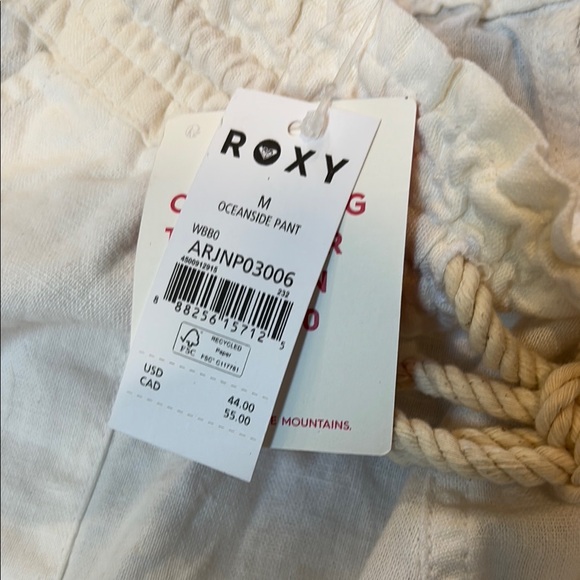 Roxy Women’s Medium Oceanside Linen Blend Pants Beach Holiday Vacation Warm Hot - Picture 7 of 15